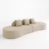 Sofá de Compresión Exportación Transfronteriza Sofá de Compresión al Vacío Algodón y Lino Terciopelo Retro Sofá Cama Recto Tela