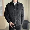 Jaqueta de Penas Masculina Mais Vendida Outono/Inverno 2026 com Gola Reversível, Fashion e Quente, Gola de Baseball, Sem Capuz, Casaco Leve para Homens de Meia-Idade e Idosos