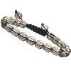 Pulseira Tecida de Cristal Rosa Colorido Pedra Onate Natural Ajustável Pulseira Tecida de Corda com Contas Joia de Pulseira