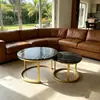 Mesa de centro para sala de estar, diseño moderno minimalista, estilo de lujo ligero, sensación de alta gama, venta al por mayor para exportación, juego de mesas de centro pequeñas, mesa de centro Amazon transfronteriza