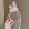 Presente de aniversário infantil: Faixa de cabelo de bolo de morango, faixa de cabelo de desenho animado fofa para meninas, faixa de cabelo de bebê, não aperta a cabeça, acessório de cabelo para menininha