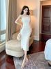 Vestido de Noche Strapless de Celebridad para Banquetes Otoño 2026 Nuevo Estilo Escote de Una Línea Vestido Bodycon Ajustado Peludo 6306