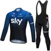 Traje de ciclismo de manga larga versión de flota al por mayor de fábrica del Tour de Francia para hombre, primavera y otoño, transpirable, tirantes para bicicleta de carretera