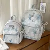 Mochila Literaria Estilo Chino para Mujer Estudiante Universitaria Moda Casual Viaje Mochila de Mariposa Gran Capacidad Mochila para Estudiante de Secundaria Tendencia