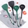 Nuevo acero lámina silicona utensilios de cocina grado alimenticio silicona espátula cocina hogar antiadherente espátula para cocinar filtro de aceite cuchara de sopa