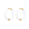 Brincos de Aço Inoxidável com Gota de Óleo Multicor Transfronteiriços 12mm Brincos Personalizados DIY Brincos Simples Europeus e Americanos Venda por Atacado