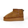 9992 Botas de Nieve Nuevas para Mujer Primavera y Invierno 2025 Zapatos de Algodón Estilo Coreano Casual Forradas de Felpa Color Sólido Aumentadoras de Altura Cálidas de Caña Media Botas de Algodón