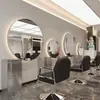 Nuevo espejo redondo de un solo lado de moda para salones de peluquería y tiendas de belleza, espejo de corte de pelo para montar en la pared