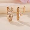 LAZADA Nuevos aretes europeos y americanos oro champán aretes de mariposa huecos personalidad combinable