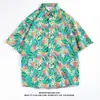 Camisa Floral Havaiana Verão Masculina Solta Casual Manga Curta Estilosa Camisa de Férias na Praia