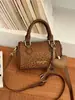 2026 Nuevo Bolso Boston con Estampado de Leopardo para Mujer Estilo Retro Diario Bolso de Mano de Nicho Bolso de Hombro Bolso Cruzado Versátil