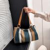 Bolso de Viaje de Gran Capacidad para Mujeres 2025 Otoño Nuevo Bolso de Lona a Rayas Bolso Tote Casual para el Hombro Bolso Tote de Viaje