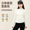 Camisa básica feminina de outono e inverno de alta qualidade, corte justo, com gola alta e zíper, top quente esportivo de corte justo