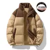 Jaqueta de Penas Masculina Transfronteiriça com Gola Alta Tendência Estilo Coreano, Penugem de Pato Branca, Casaco Casual Quente Combinando para Casal