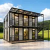 Casa contenedor expandible de doble ala hecha a medida para comercio exterior, casa contenedor de doble capa para trabajadores de obras de construcción, casa dormitorio prefabricada