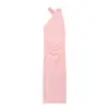 Venda Quente Internacional AliExpress Novidades Primavera 2026 Roupas Femininas Vestido Assimétrico Plissado com Gola Halter 3152205