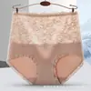 Ropa interior sexy de encaje de cintura alta para mujer talla grande de algodón antibacteriano transpirable parte inferior de cintura alta que contrae el abdomen moldeador de cadera bragas
