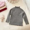 Suéter de Cuello Alto para Niñas Yiyowey Invierno 2026 Nuevo Elegante Versátil Ropa Interior para Niña Tejidos de Punto Moderno