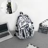 Mochila de marca de moda para hombre, moderna y genial, de gran capacidad, con grafiti, para estudiantes, escolares, universitarios y de viaje.