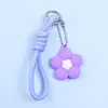 Colgante de Taza de Agua de Goma Suave de PVC Colgante de Flor Colorida Dopamina Llavero DIY Adorno de Flor Pequeña