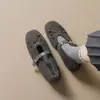 Zapatos de algodón con lazo, colección otoño/invierno, diseño de punta cuadrada, nuevo estilo 2026, zapatos Mary Jane para mujer, cálidos y forrados, con correa de cuentas y acabado de gamuza