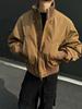 Chaqueta bomber de cuello alto corto, chaqueta acolchada de algodón para hombre, nueva chaqueta acolchada de algodón de estilo americano de invierno, chaqueta acolchada de algodón holgada y gruesa.