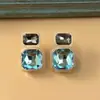 Aretes Europeos y Americanos Transfronterizos Retro Barrocos de Pedrería Geométrica Colorida, Aretes Femeninos Simples de Alta Gama