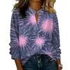 Nova camisa feminina de comércio exterior, top transfronteiriço, camisa estampada de gola V, Amazon