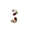 Pendientes rojos Ancola con diseño de nicho 2024, nuevos y sencillos, de estilo avanzado, para otoño e invierno, para mujer.