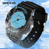 Sanda/6094 Reloj Digital Estilo Coreano Pequeño Fresco para Hombres y Mujeres, Moderno, Casual, Versátil Deportivo Resistente al Agua para Adolescentes