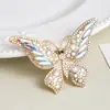 Broche de Color Diamante de Cristal para Mujer, Moda de Alta Gama, Corsage Grande de Mariposa, Accesorios para Ropa, Estilo Retro Literario Transfronterizo