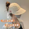 Verano 2023 nuevo estilo gorra con bolsillo vacío para coleta superior gorra de visera femenina con máscara colgante protección solar secado rápido Cien