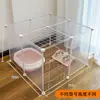 Gaiola de coelho acrílica totalmente transparente resina animal de estimação interno golden retriever defletor cão pequeno Teddy isolamento Pato Cole exibição