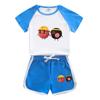 Muñeca de huevo Fiesta niños y niñas traje de verano 2023 nuevo infantil caricatura algodón manga corta pantalones cortos delgado conjunto de dos piezas