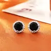 Pendientes Coloridos Explosivos de Alta Gama con Circonita Aguja de Plata S925 Moda Simple Lujo Accesible Pendientes Versátiles Pendientes Unisex