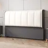 Cabecero Modelo Nuevo 2026 con Tapicería Suave, Diseño Simple de Madera Maciza de Pie Integrado, Respaldo de Cuero Genuino, Cuero de Garra de Gato, Cabecero Ultra Delgado Se Vende por Separado