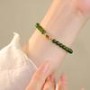 [Ramas Verdes y Hojas Verdes] Pulsera Nicho de Jaspe Verde Espinaca Calcedonia Nueva para Mujer Joyería Delicada de Cuentas de Alta Gama China