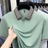 Nueva Camiseta de Verano para Hombre de Manga Corta, Color Sólido con Cuello de Solapa, Camisa Polo para Hombres Jóvenes y de Mediana Edad, Top Versátil de Lujo Casual para Hombre