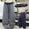 Ropa infantil coreana 2026 colección de otoño nueva: pantalones de chándal elegantes para niñas, pantalones casuales holgados de pierna ancha para niños mayores, modernos