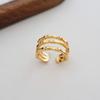 Anillo de Bambú Dorado Simple Vintage Nuevo Europeo y Americano para Mujer Nicho de Lujo Ligero de Alta Gama Sentido del Diseño de Nicho Anillo Abierto
