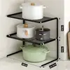 Estante de Mesa de Cocina en Capas Estante de Almacenamiento para Encimera Estante para Ollas Gabinete para Ollas Almacenamiento Partición de Múltiples Capas Rejillas Rotas