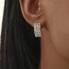 Explosión de AliExpress pendientes cuadrados de diamante brillante de lujo de temperamento cadena de garra de pedrería de alta calidad pendientes para mujer al por mayor