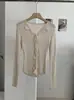 Suéter de Punto KEKEZOON con Parches de Encaje, Corbata, Cuello en V, Manga Larga para Mujer, Corte Delgado, Top Versátil para Otoño 8771