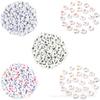 100/Paquete 4*7mm juego blanco cuentas acrílicas alfabeto DIY aretes hechos a mano Joyería collar accesorios de joyería