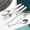Estilo Escandinavo Cabo Lixado Aço Inoxidável de Alta Qualidade Talheres Faca, Garfo e Colher para Restaurante Ocidental Talheres de Aço Inoxidável de Grau Alimentício