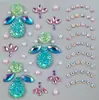 Pegatinas para Cejas, La Sirenita, Pegatinas Decorativas Faciales Estilo Princesa para Niñas, Pegatinas de Maquillaje, Pegatinas de Cristal Brillantes