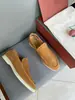 Mocassins Masculinos Lp de Couro Genuíno Camurça, Sapatos Casuais Slip-On Leves de Solado Macio, Venda Quente Transfronteiriça, Fornecimento Direto