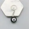 Acessórios DIY Resina Simulação Preto Sinuca Sinuca Esportes Presentes Chaveiro Pingente de Bolsa