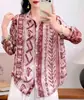 Cardigan de Ramio Puro con Estampado Digital para Mujer, Manga Larga, Talla Grande, Estilo Holgado y Delgado, Novedad Otoño 2026