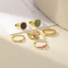 Anillo de Acero Inoxidable Europeo y Americano con Piedra Natural Turquesa Anillo de Nicho de Gama Alta Joyería para Manos de Acero de Titanio Anillo Transfronterizo